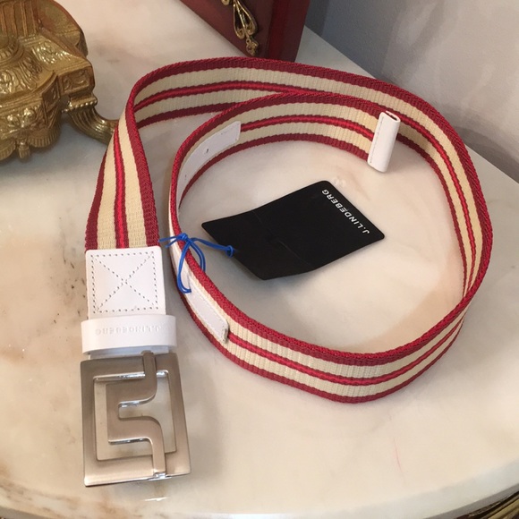 J.LINDEBERG Slater 40 Striped Webbing Dark Red - Picture 5 of 9